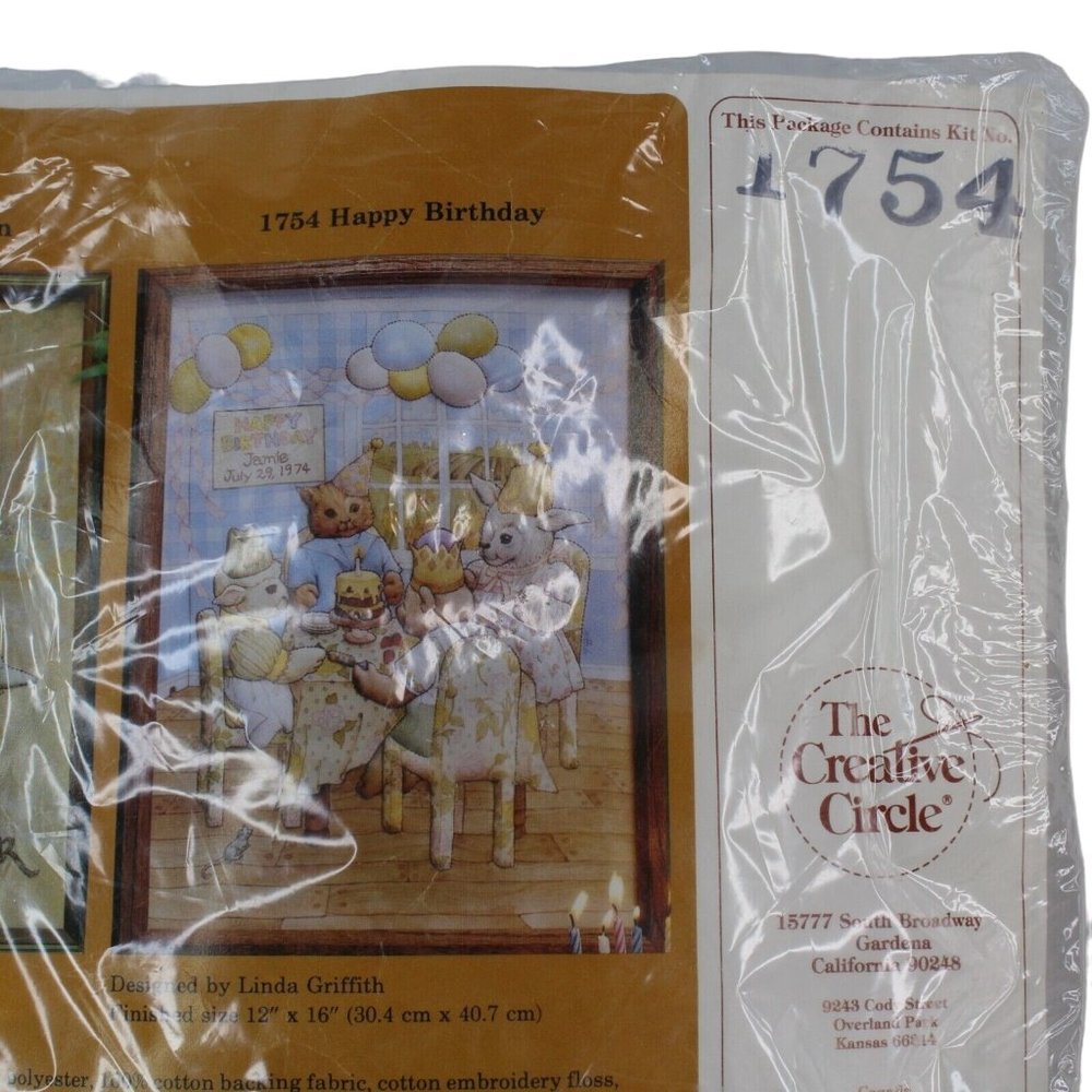 Vintage 1981 The Creative Circle Happy Birthday Embroidery Kit - Personalized - Picture 4 of 5